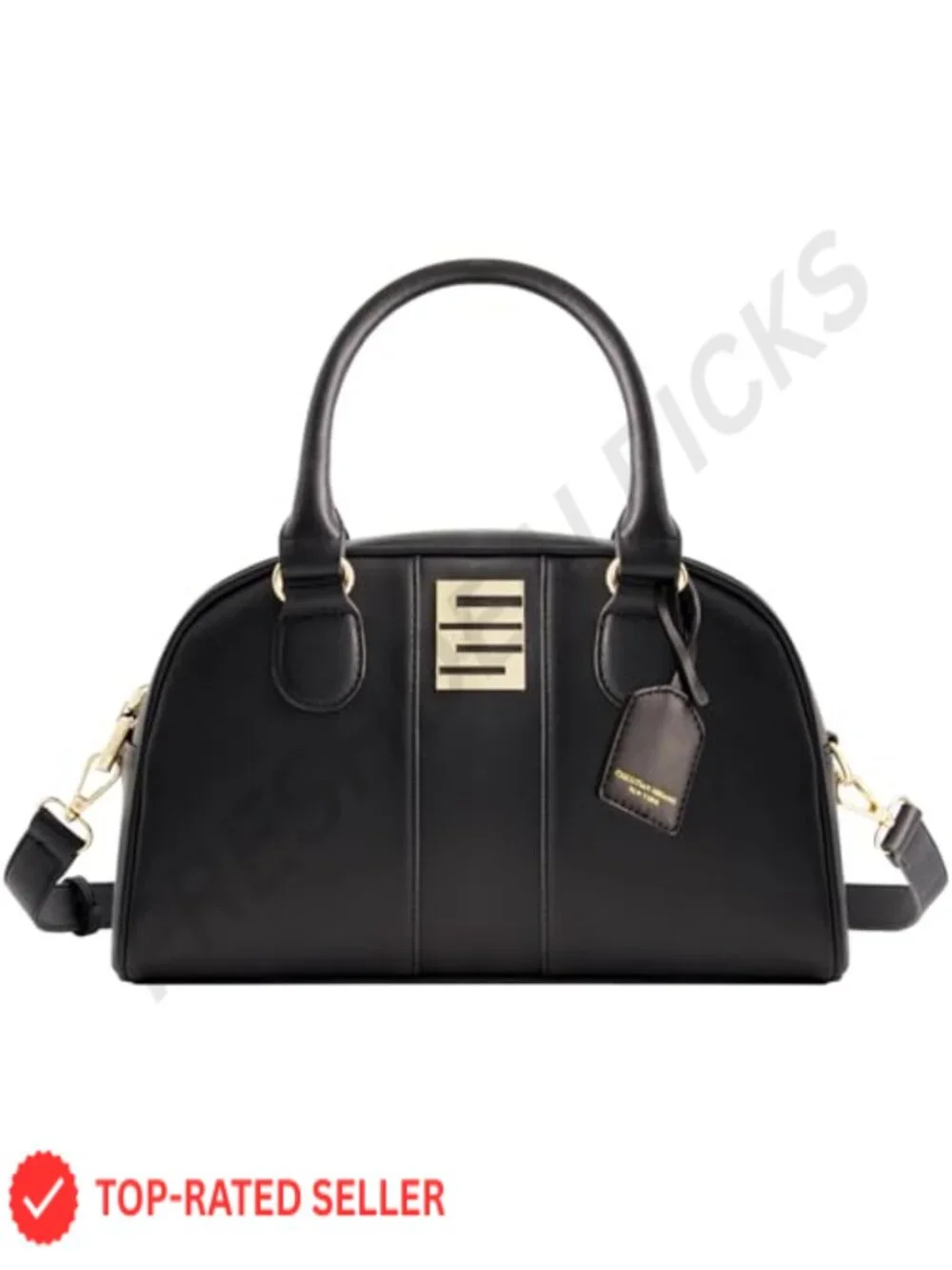 Christian Siriano Milano Bowling Satchel Crossbody Handbag with Adjustable Strap